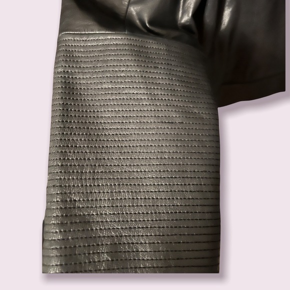 special edition cropped sleeved genuine leather jacket KATE MOSS for TOPSHOP - Picture 3 of 6